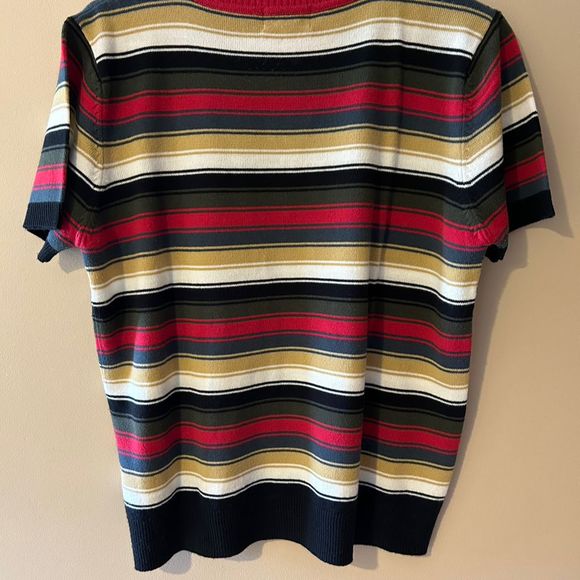 Vintage 90s Allison Lane Striped Mock Turtleneck Sweater Unisex L Acrylic - Picture 4 of 4